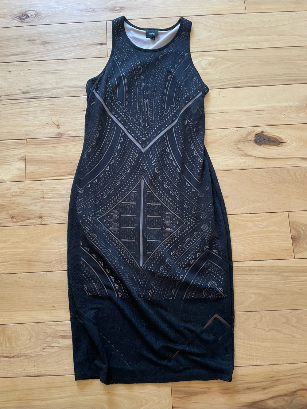 Mossimo Black Lacy Patterned Bodycon Dress